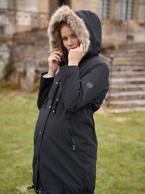 Seraphine NWT 3-in-1 Maternity Parka Coat Jacket Size 2 in Black